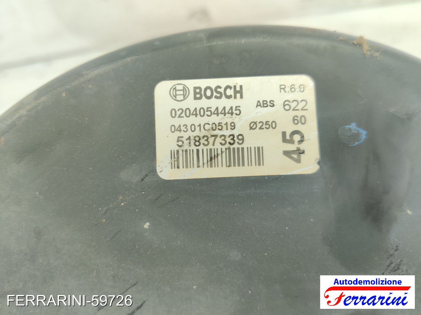 Servofreno CITROEN C4 PICASSO 1 UD 1.6 HDI 2007-2013 51837339, 0204054445 7