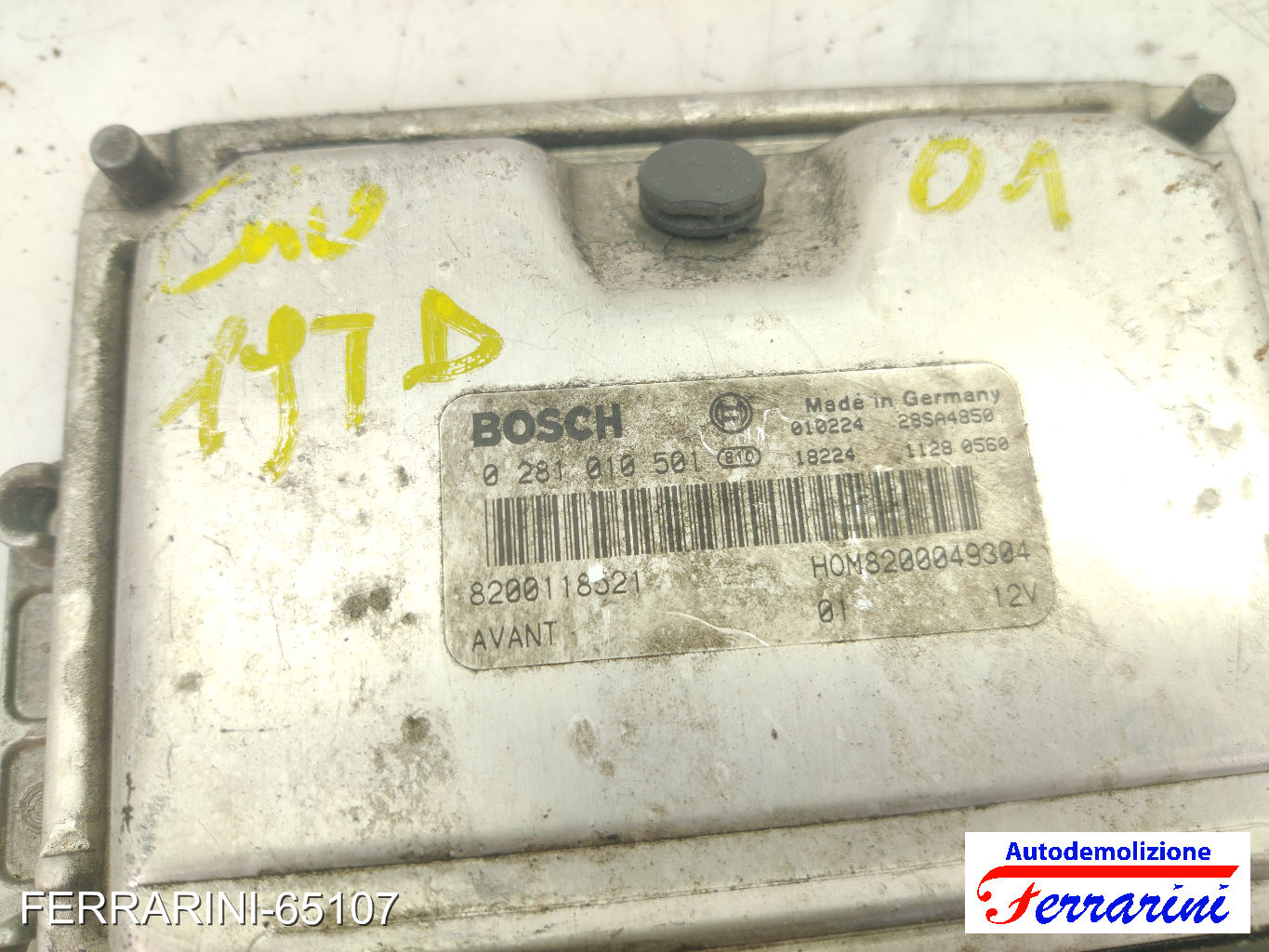 Centralina Motore RENAULT CLIO 2 BB, CB 1.5 DCI 2001-2005 8200118521, 0281018501 8