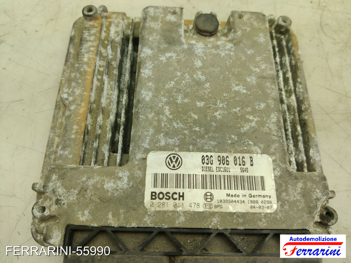 Centralina Motore VW GOLF 5 1K1 1.9 TDI 2003-2008 03G906016B, 0281011478 9