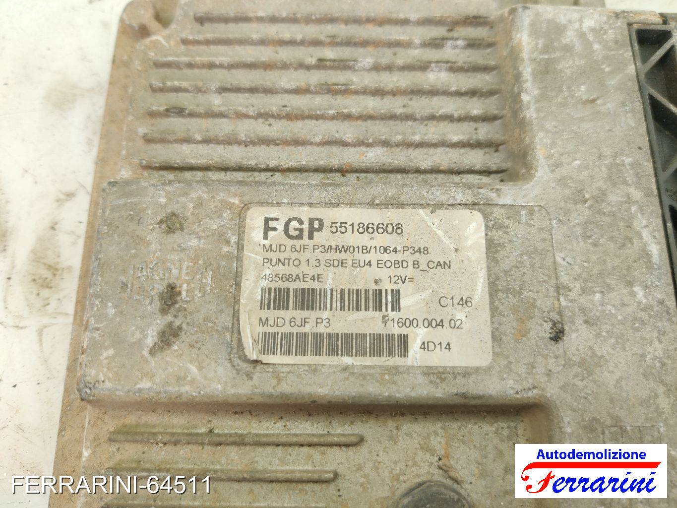Centralina Motore FIAT PUNTO 188 1.3 JTD 16V 2003-2012 55186608, 055186608