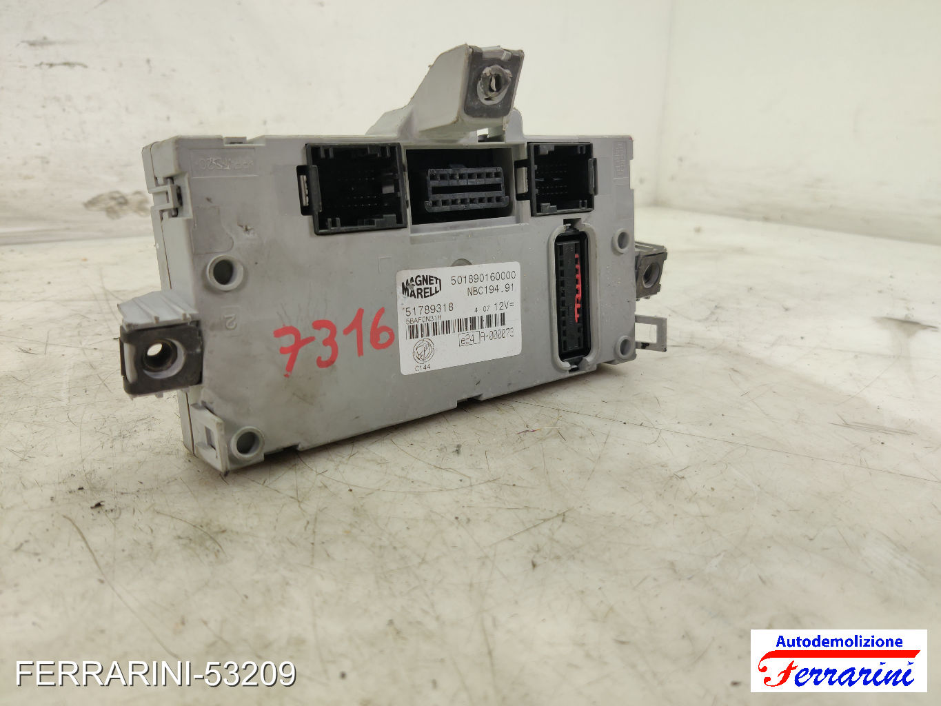 Body Computer FIAT CROMA 194 1.9 D MULTIJET 2005-2011 51789318, 501890160000
