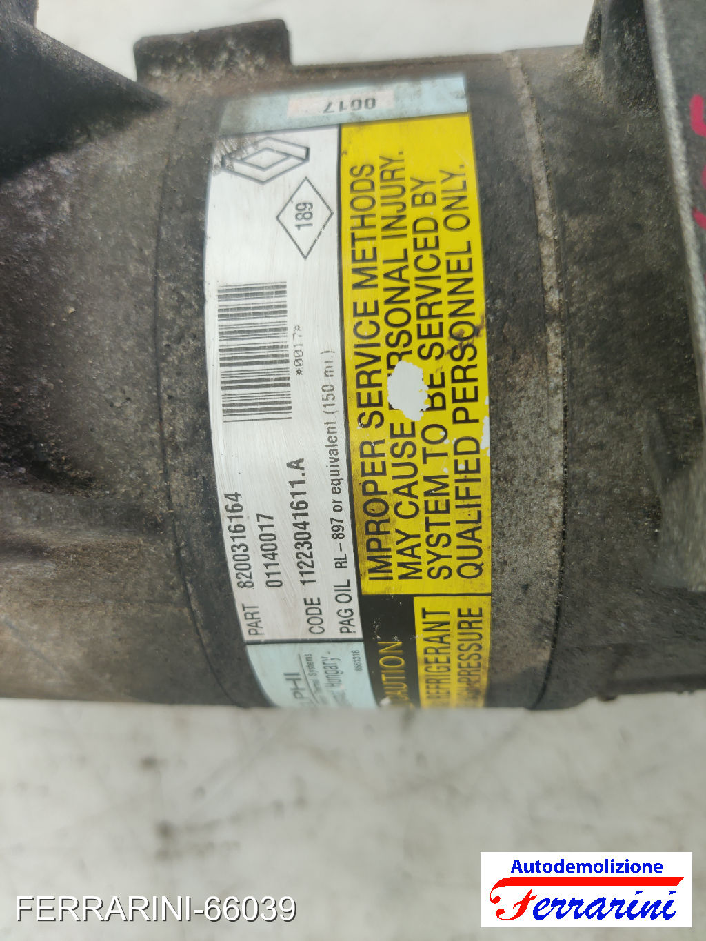 Compressore Clima NISSAN ALMERA 2 N16 1.5 DCI 2003-2006 8200316164, 92600BN701 10
