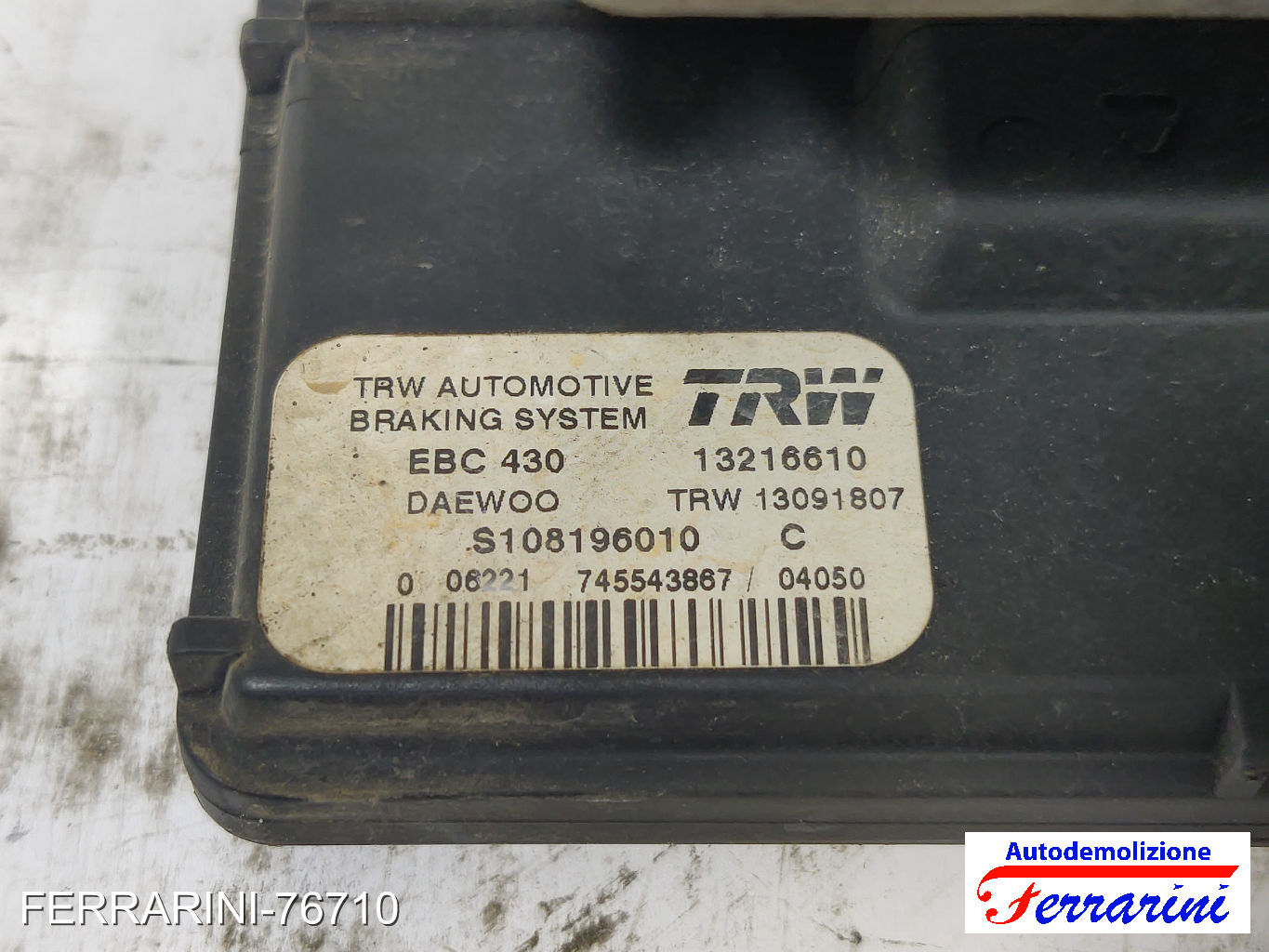 Centralina Pompa Abs DAEWOO MATIZ M100, M150 0.8 1998-2002 96340210, 13216610 7