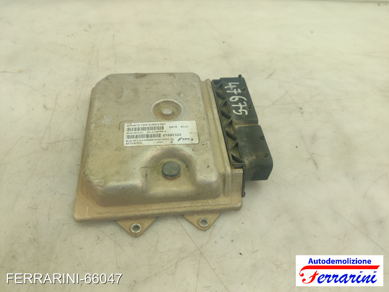 Centralina Motore FIAT PUNTO EVO 199 1.3 D MULTIJET 2009-2012 51892322, 51904061