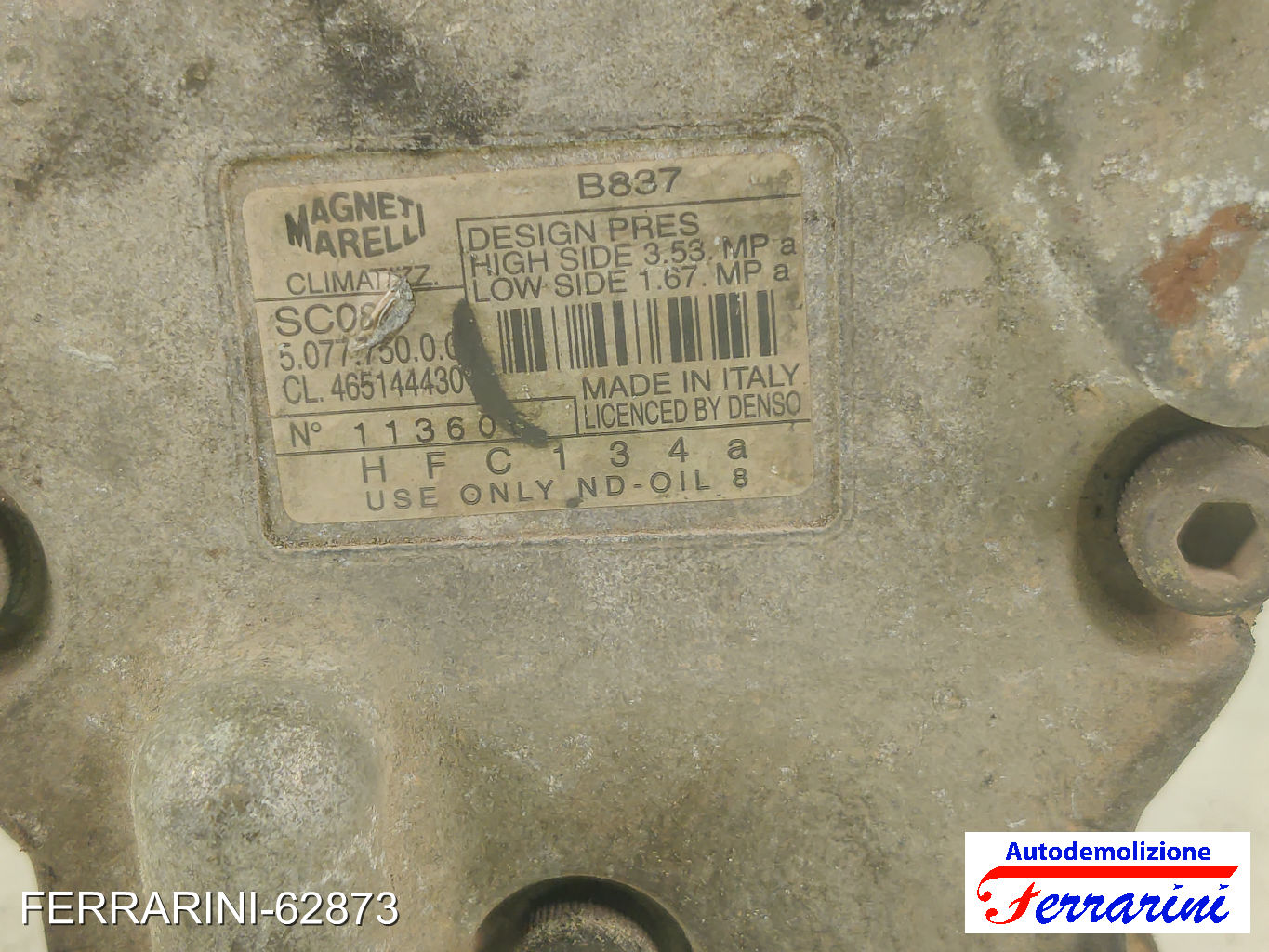Compressore Clima FIAT BRAVA 182 1.2 16V 80 1998-2002 46514443, 46785773
