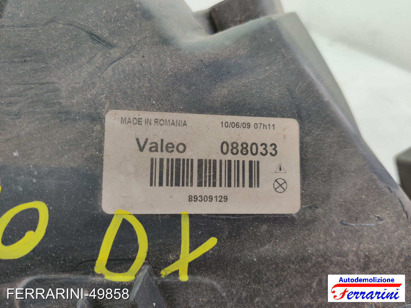 Faro Anteriore PEUGEOT 307 SW 3H 2002-2008 destro, dx 088033, 89309129 6