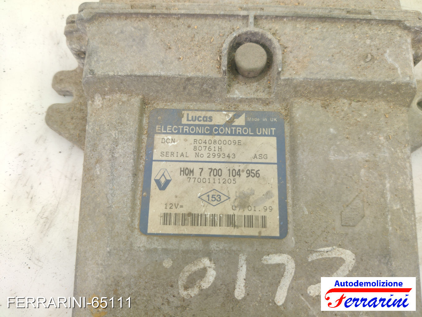 Centralina Motore RENAULT CLIO 2 BB, CB 1.9 D 1998-2005 7700104956, 7700111205 7
