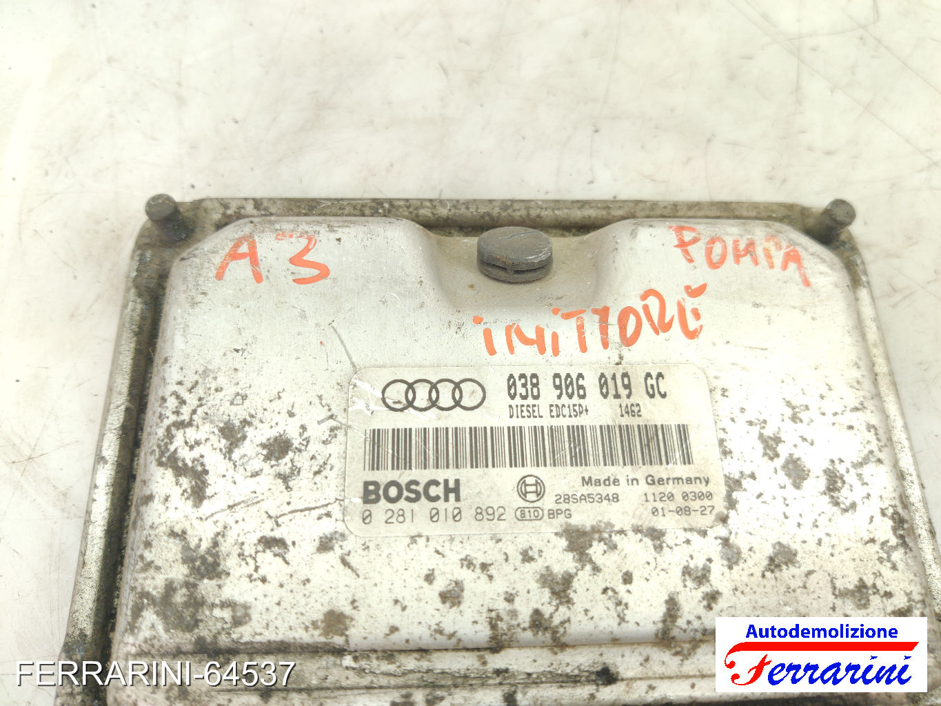 Centralina Motore AUDI A3 8L1 1.6 1996-2003 038906019GC, 28SA5348, 11200300