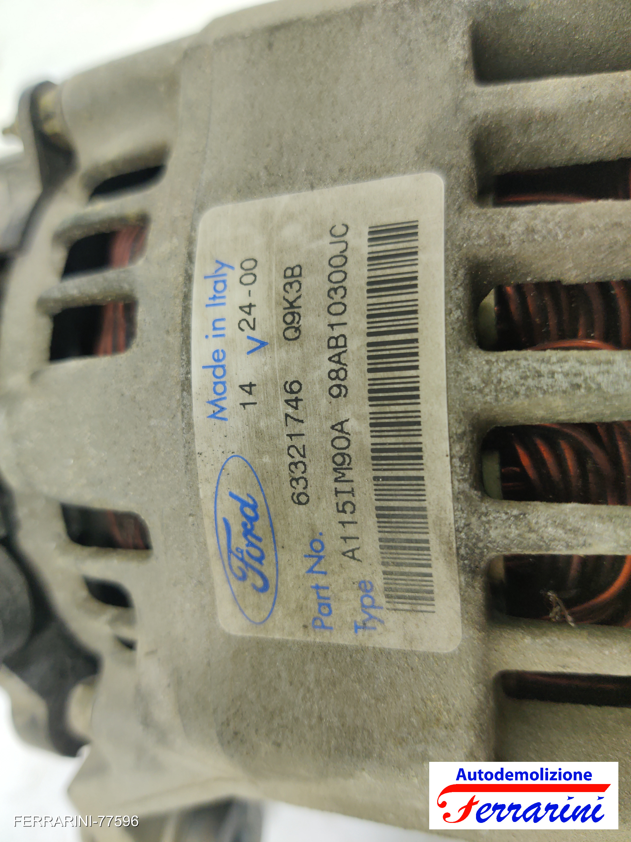 Alternatore FORD FOCUS SW DNW 1.8 TURBO DI/TDDI 1999-2004 98AB10300JC, 63321746 6