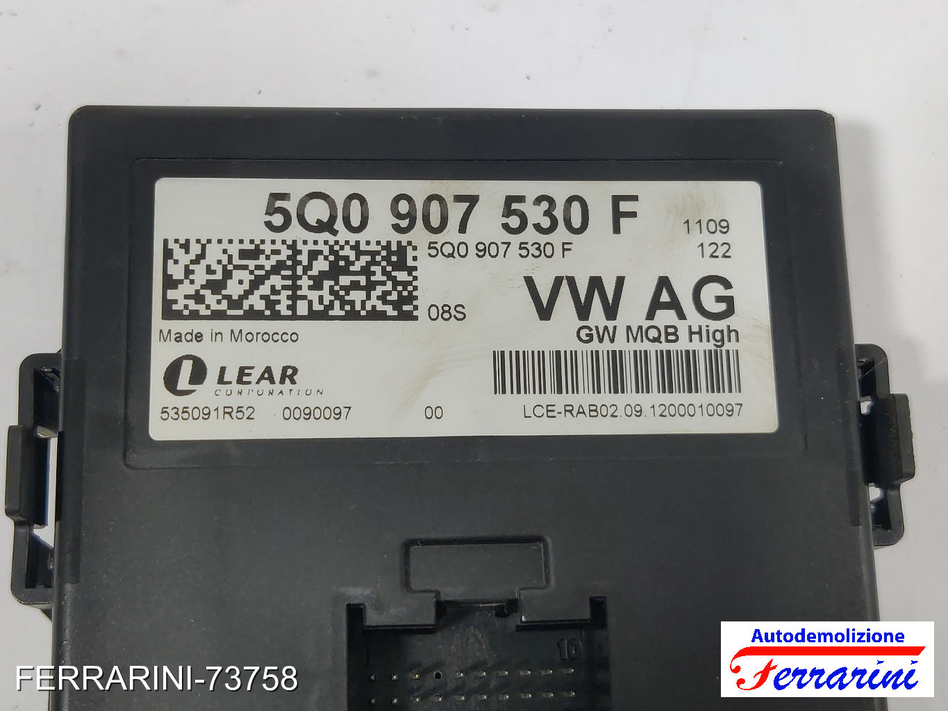 gateway bus dati LEAR VW GOLF 7 5G1, BE1, BE2, BQ1 2.0 TDI 2012-2020 5Q0907530F 6