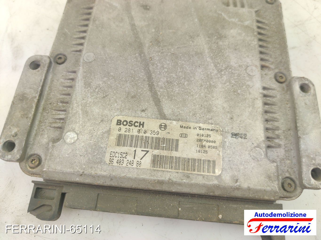 Centralina Motore FIAT SCUDO 220 1.9 TD 1998-2006 9640324880, 0281010359 7