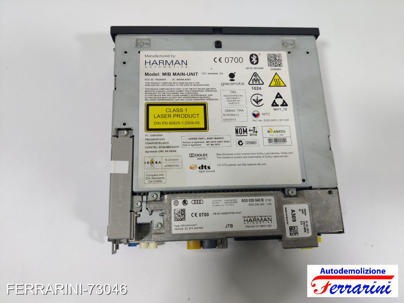 Stereo Radio VW GOLF 7 5G1, BE1, BE2, BQ1 2012-2020 5G0035043B, 48A9D2B05BB6