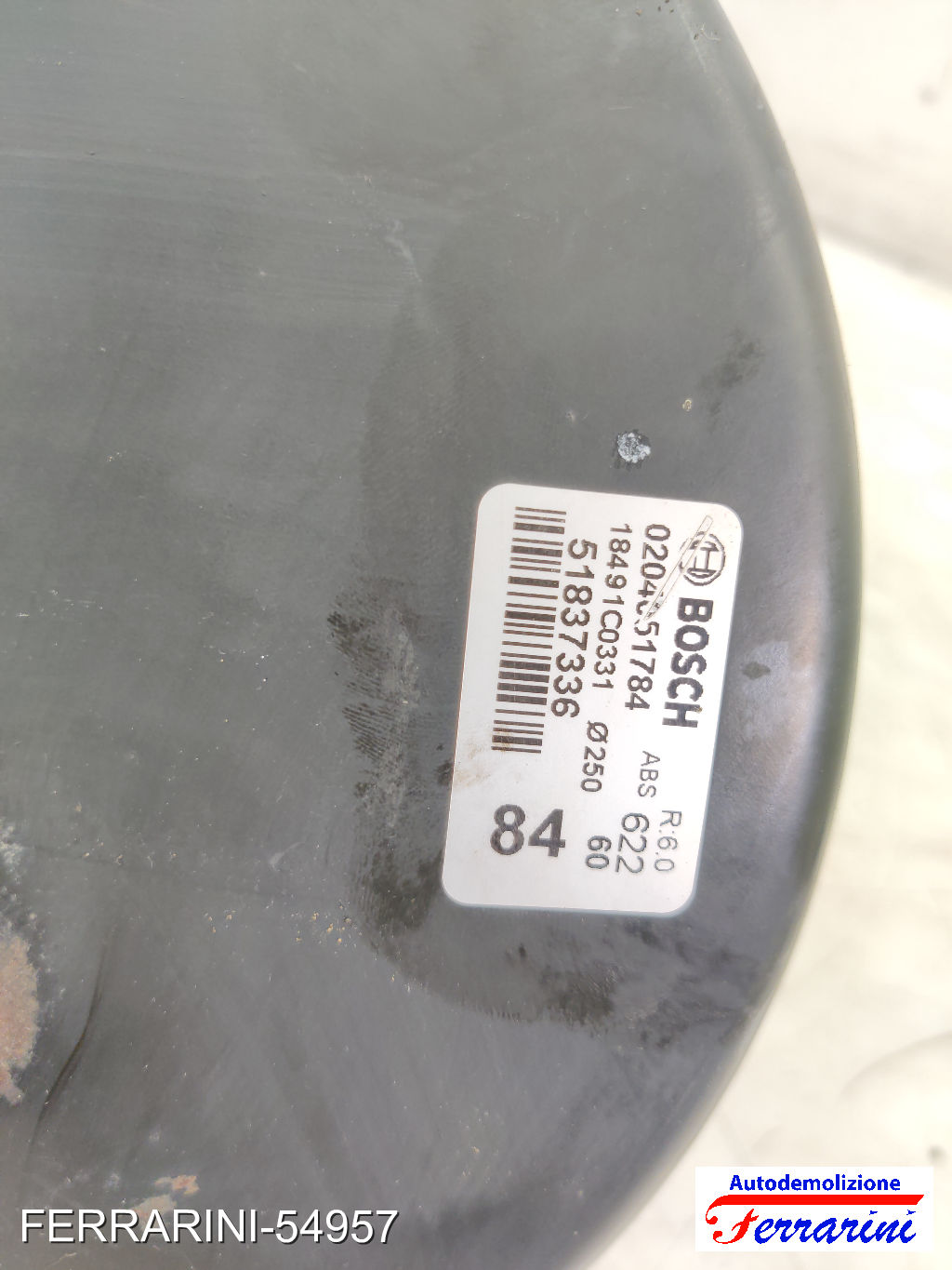 Servofreno CITROEN NEMO AA 1.4 HDI 2008-2010 51837336, 0204051784, 18491C0331 7