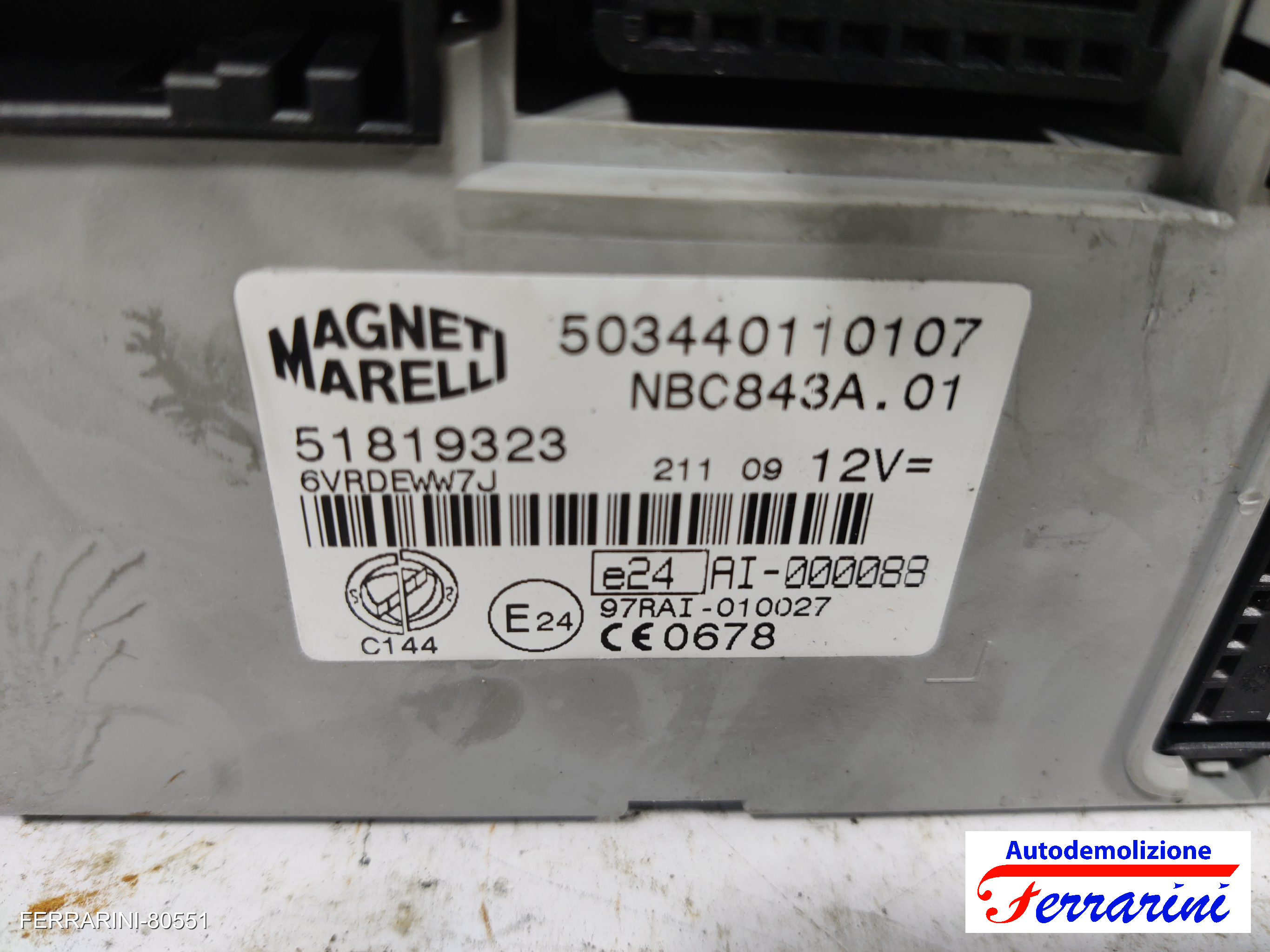 Kit Accensione LANCIA YPSILON 843 1.4 LPG 2010-2011 51798644, 51819323 16