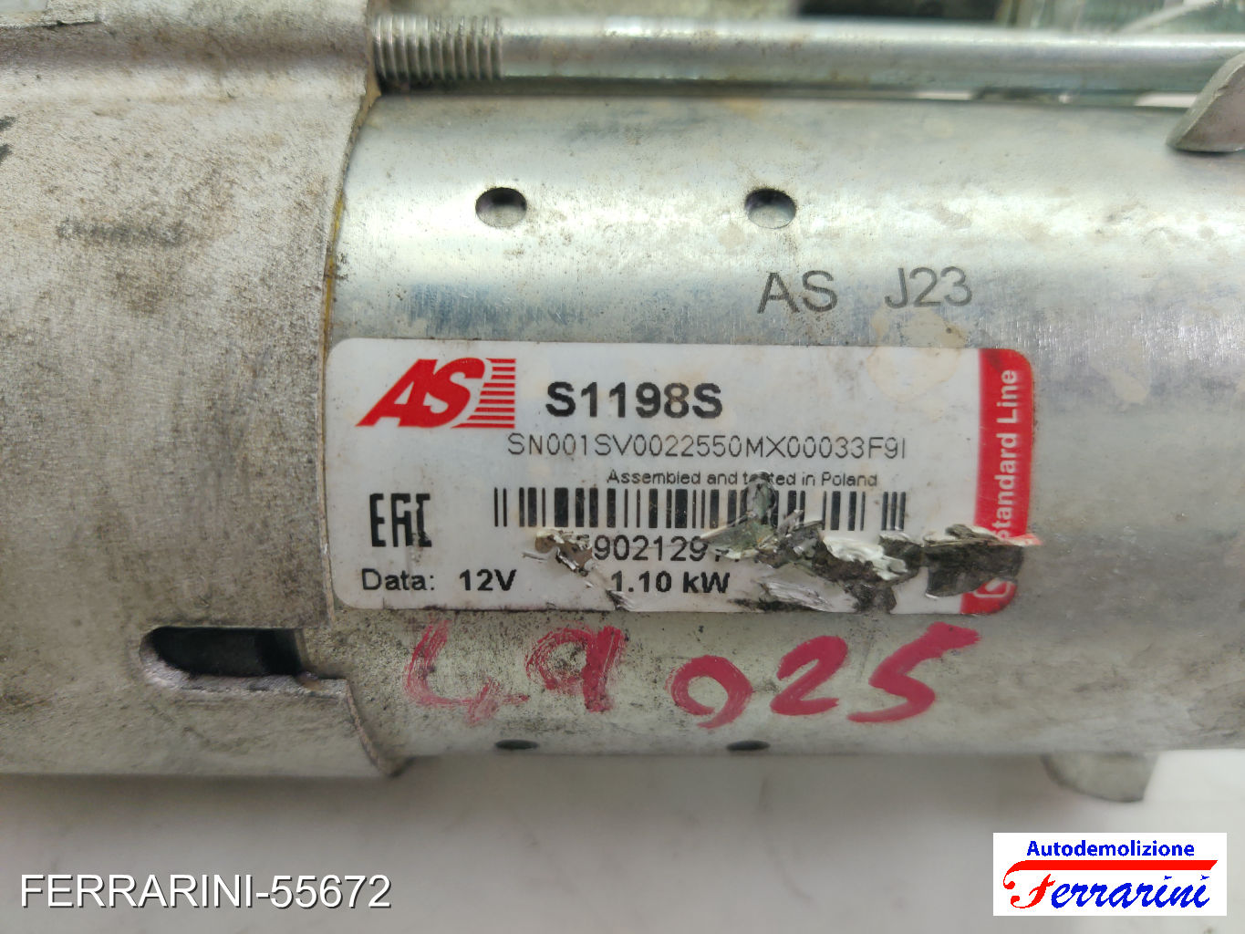 Motorino Avviamento OPEL CORSA C X01 1.0 2003-2009 S1198S 15