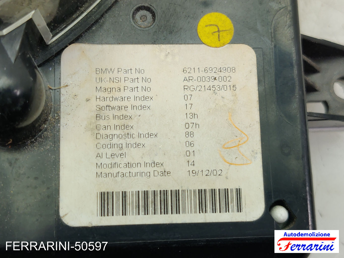 Quadro Contachilometri MINI - R50, R53 COOPER 2001-2006 62116924908
