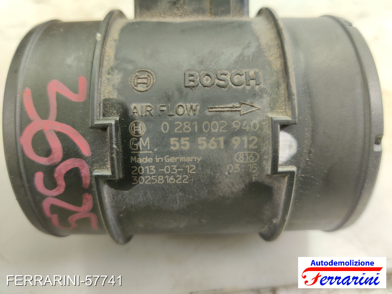 Debimetro OPEL MERIVA B S10 1.4 LPG 2011-2017 13262124, 95529940, 08360009 7