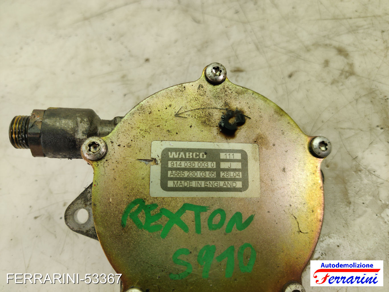 Pompe Vuoto Depressore SSANGYONG REXTON GAB 2.7 XDI 4X4 2004-2012 9140300030