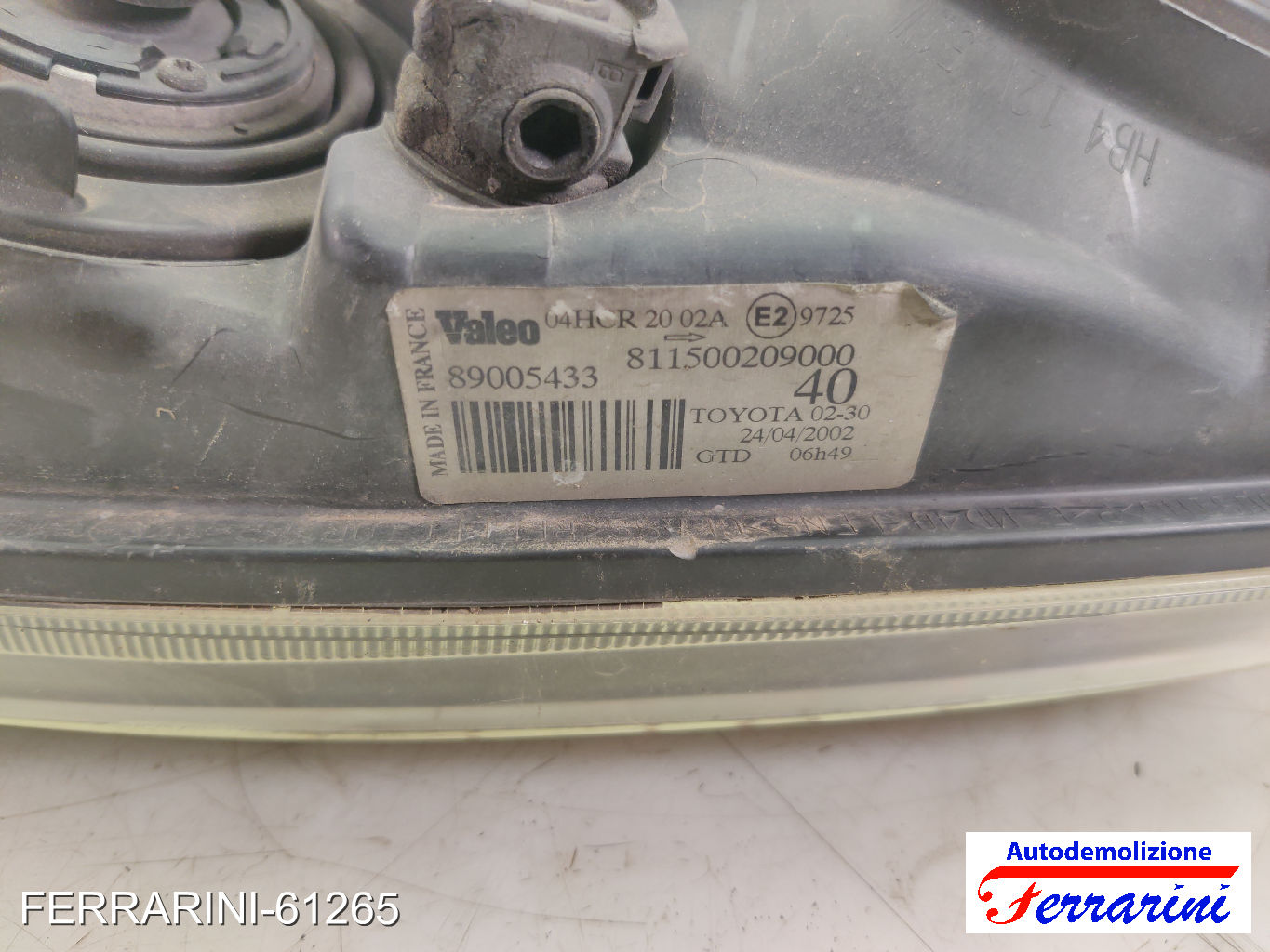 Faro Anteriore TOYOTA COROLLA LIFTBACK E11 2000-2002 sinistro, sx 811701E510 8