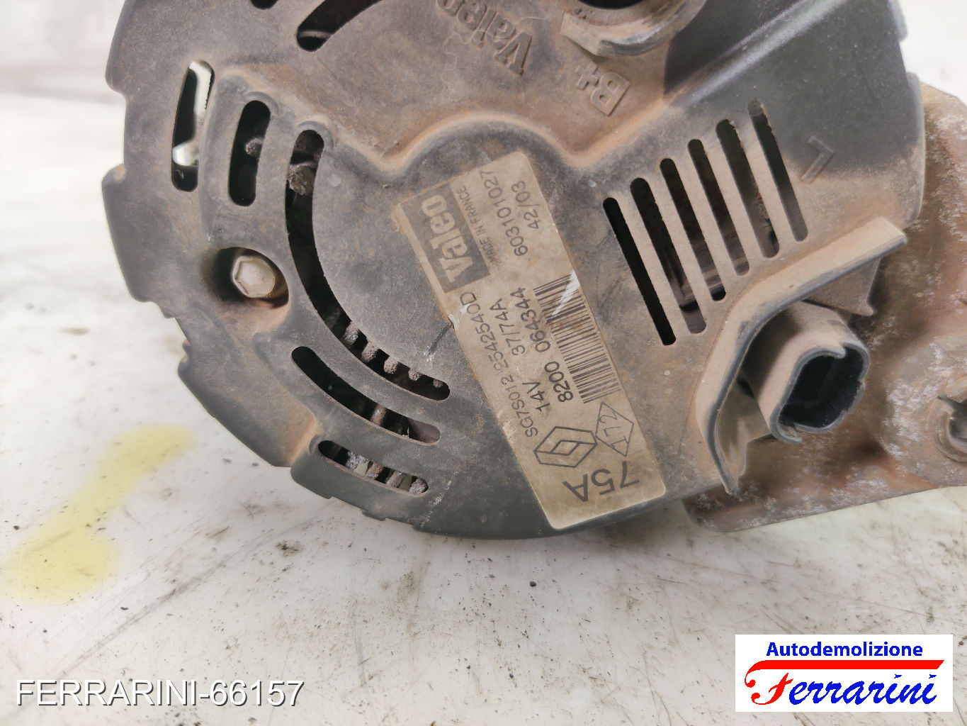 Alternatore RENAULT CLIO 2 BB, CB 1.2 1998-2010 8200064344, 603101027, 2542540D