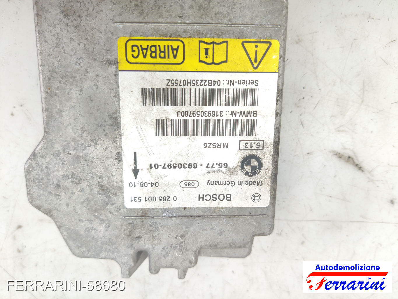 Centralina Airbag BMW SERIE 1 E87 2004-2011 65776930597, 693059701, 0285001531 6