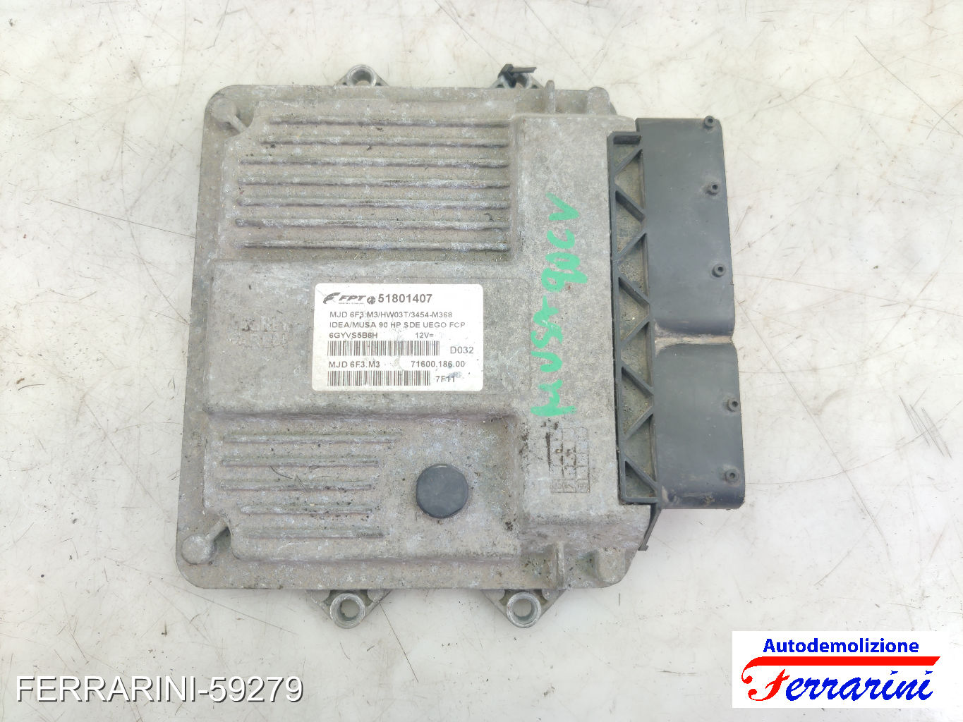 Centralina Motore FIAT IDEA 350 1.3 D MULTIJET 2005-2016 51801407, HW03T