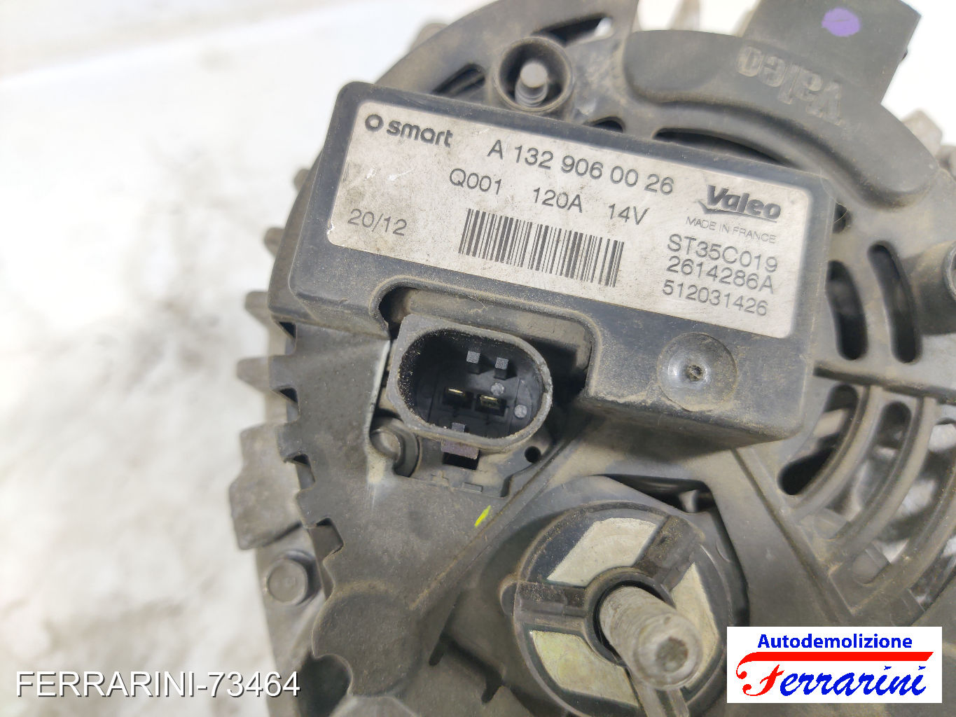Alternatore SMART FORTWO COUPE 451 1.0 2007-2023 A1329060026, 1329060026