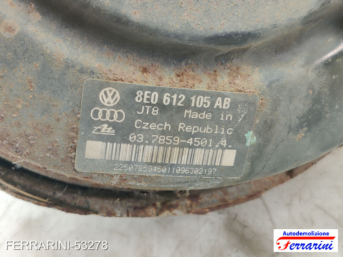 Servofreno AUDI A4 8E+02 1.9 TDI 2000-2004 8E0612105AB, 8E0612105N, 03785945014