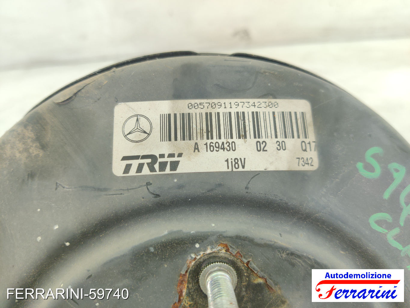 Servofreno MERCEDES CLASSE B W245 B 200 CDI 2005-2011 1694301130, 1694300330