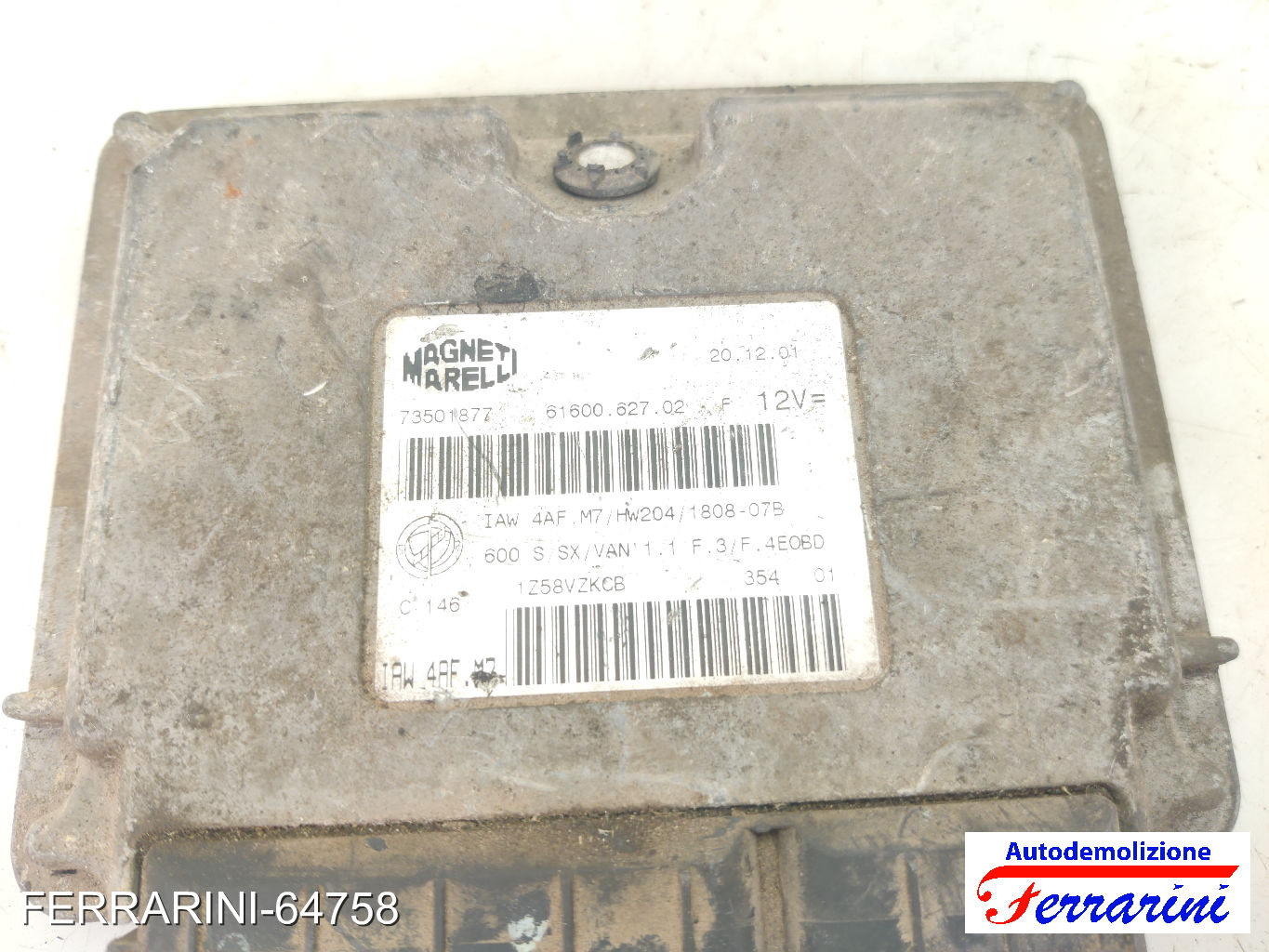 Centralina Motore FIAT SEICENTO 600 287 1.1 1998-2010 73501877, 6160062702