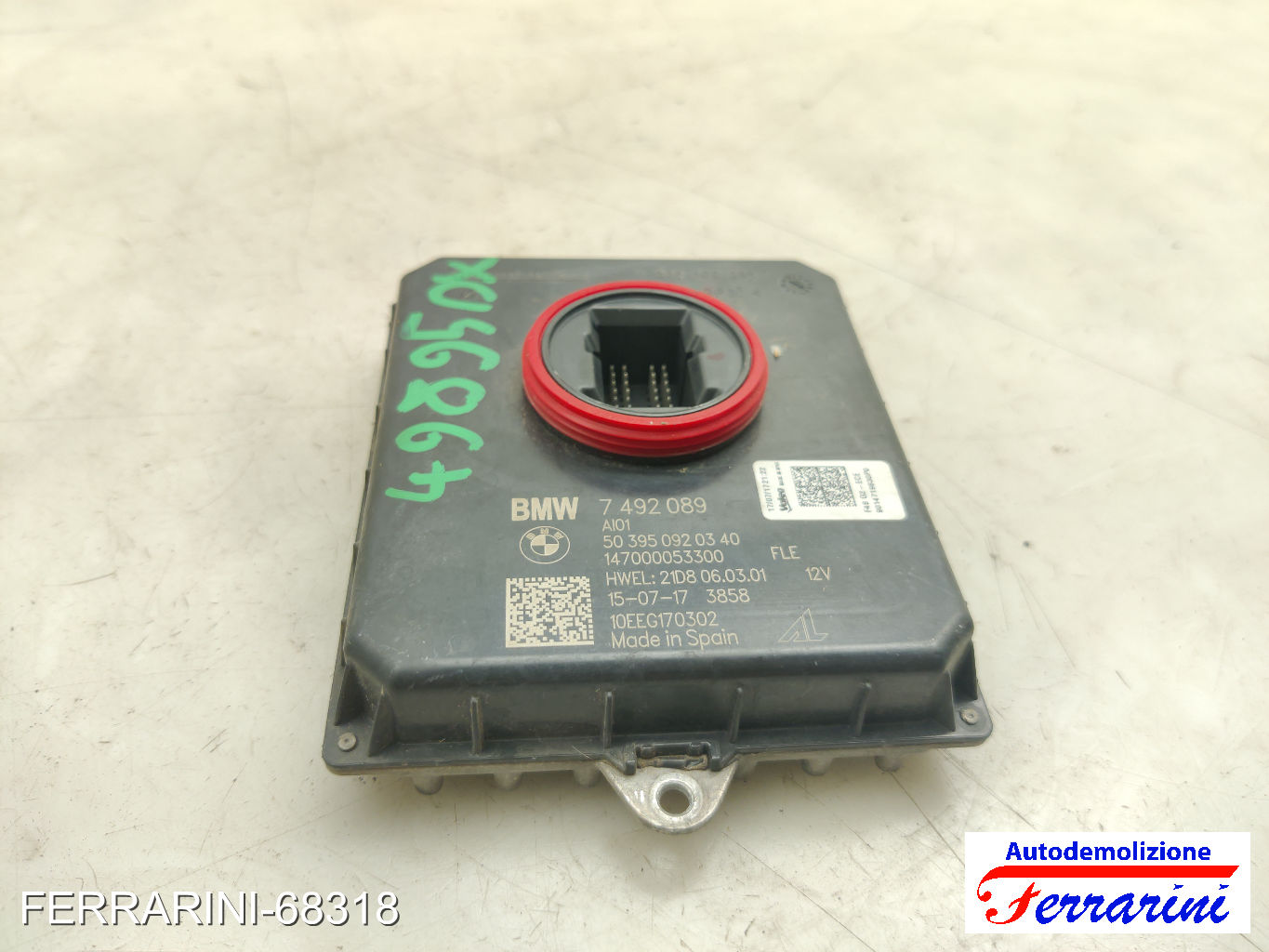 centralina ballast faro BMW X1 F48 SDRIVE 18D 2015-2023 63117492089, 63117381236 6