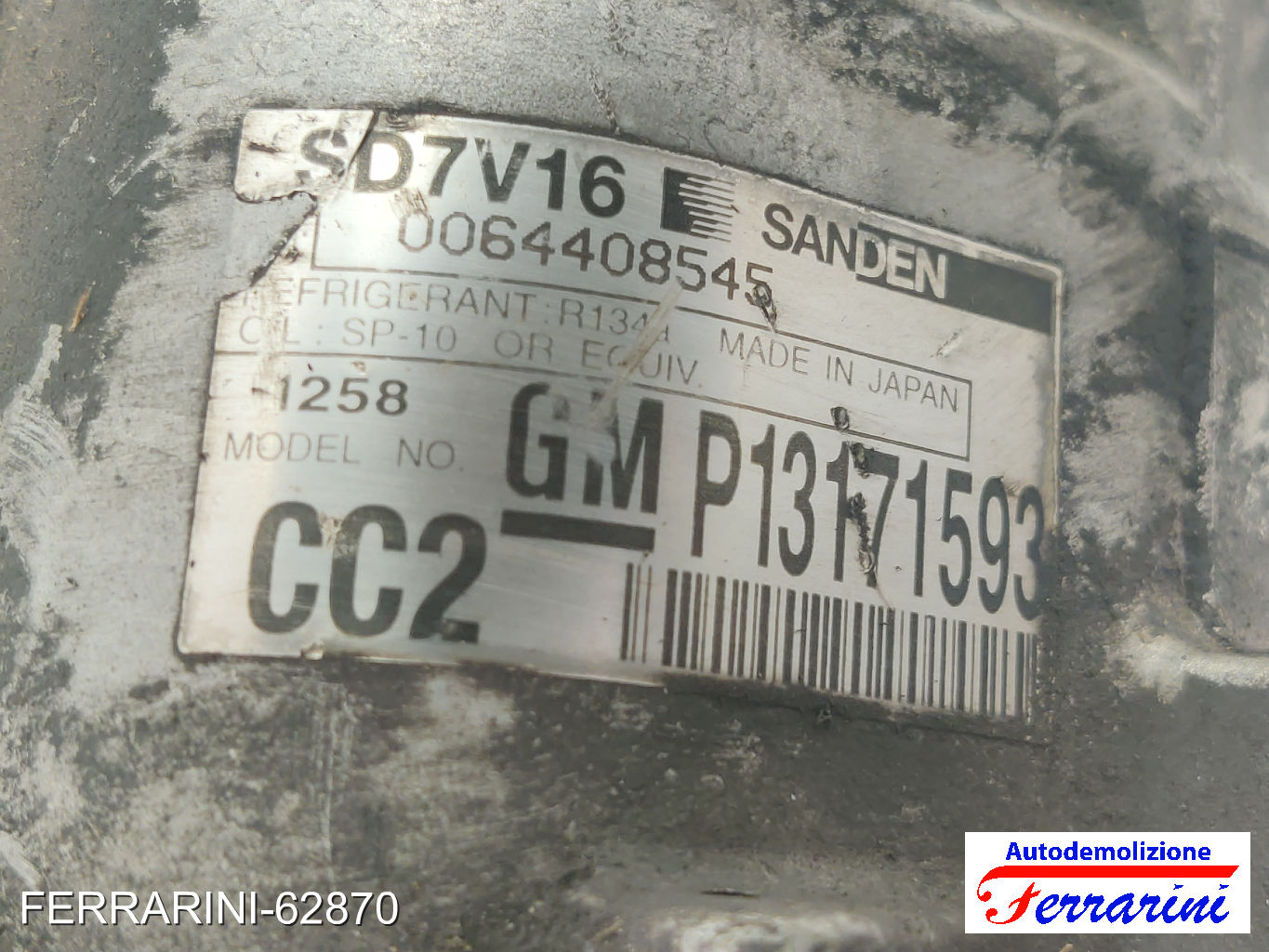 Compressore Clima SAAB 9-3 93 SW E50 1.9 TID 2005-2015 51760316, 13171593