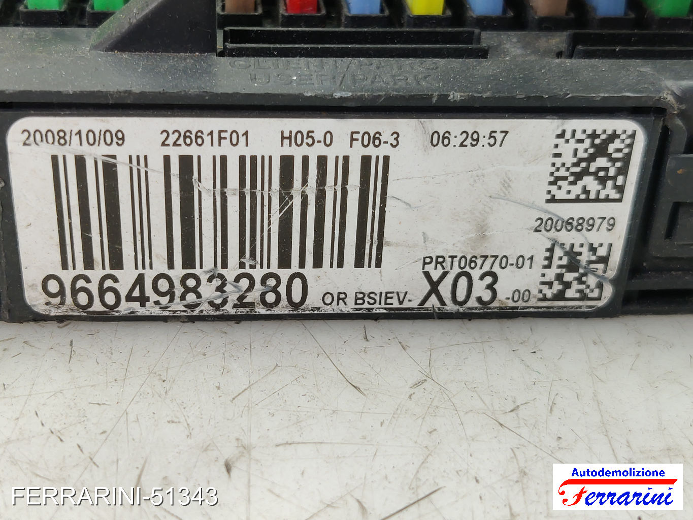 X03 BSI Body Computer CITROEN C2 JM 1.4 HDI 2003-2009 9664983280, 22661F01 8