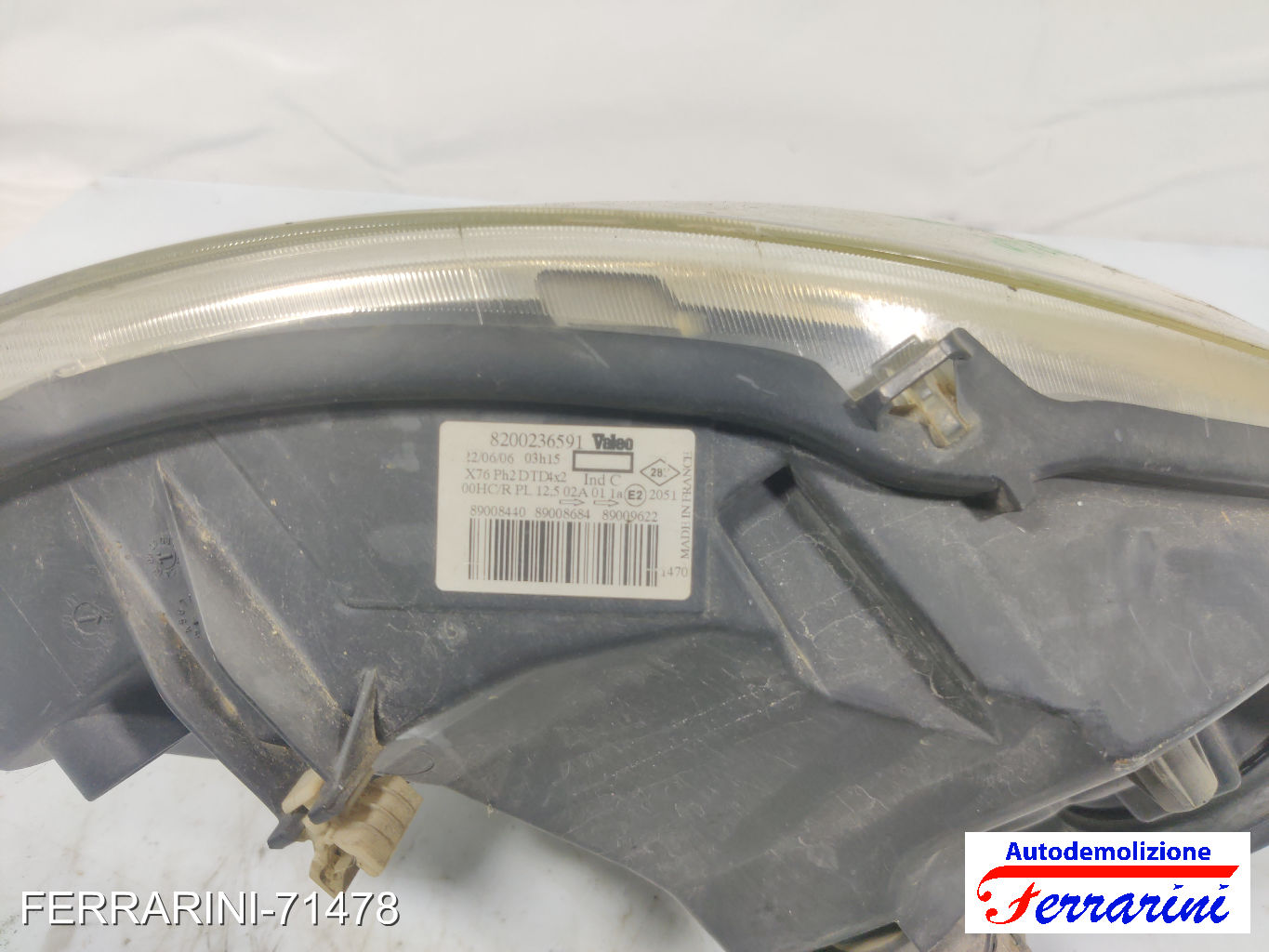 Faro Anteriore RENAULT KANGOO KC0/1 2001-2023 destro, dx 8200236591, DTD4X2 11