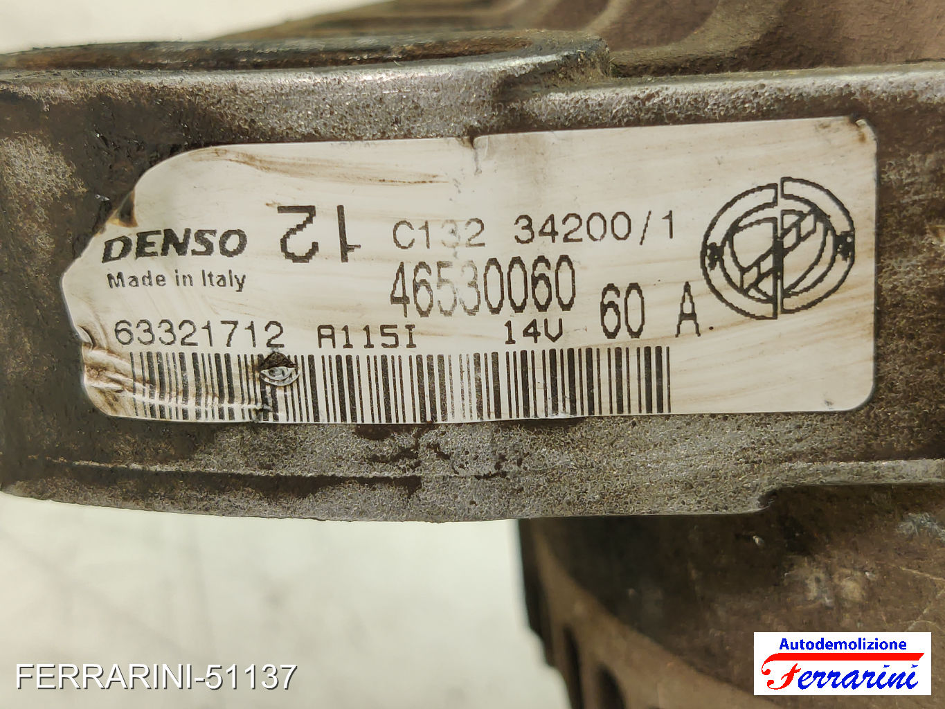 Alternatore FIAT DOBLO 119, 223 1.2 2001-2005 46530060, 63321712, 46420960