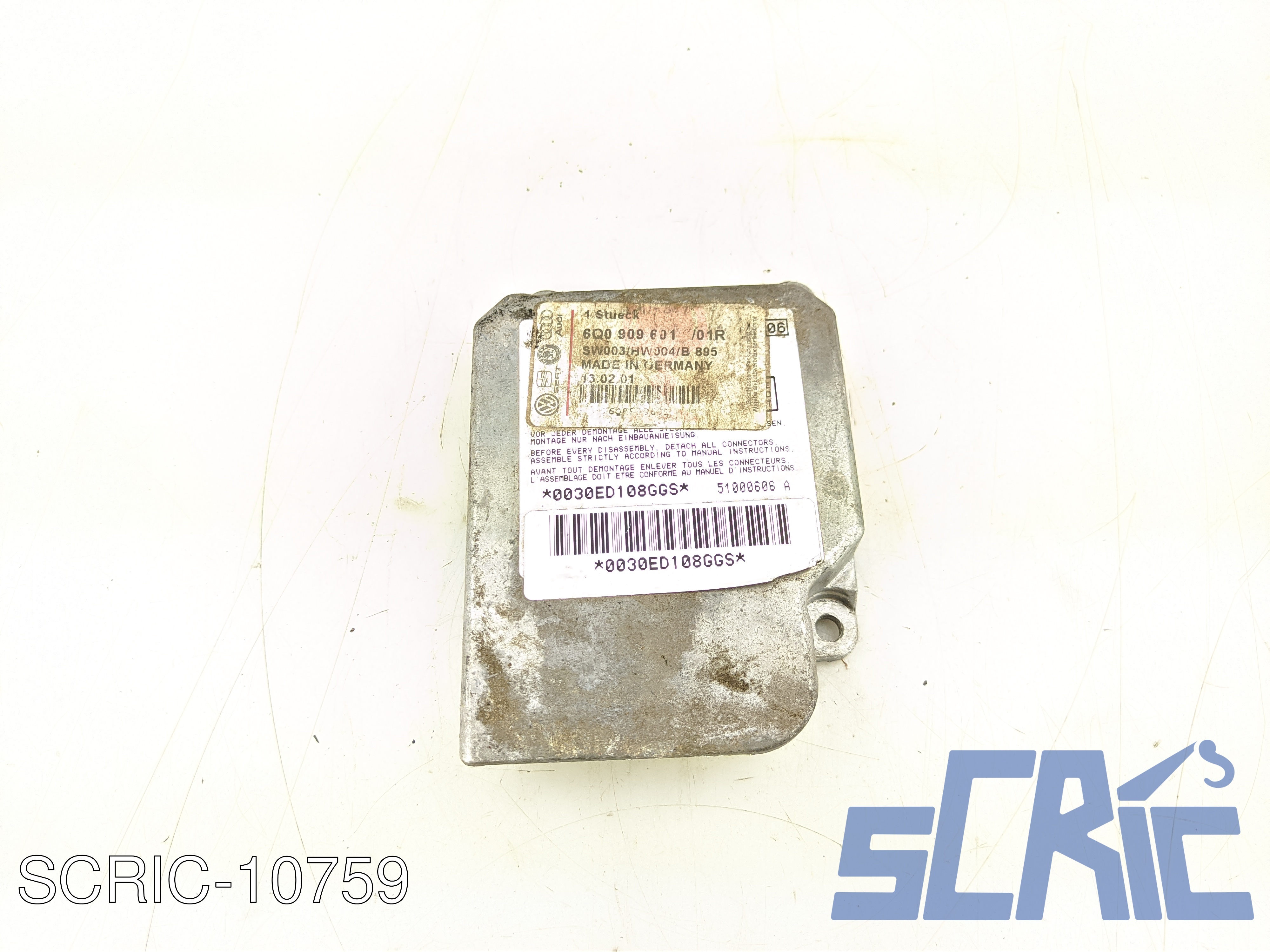 Centralina Airbag VW POLO 6N2 1999-2001 6Q0909601, 6Q0909601701R, 0030ED108GGS