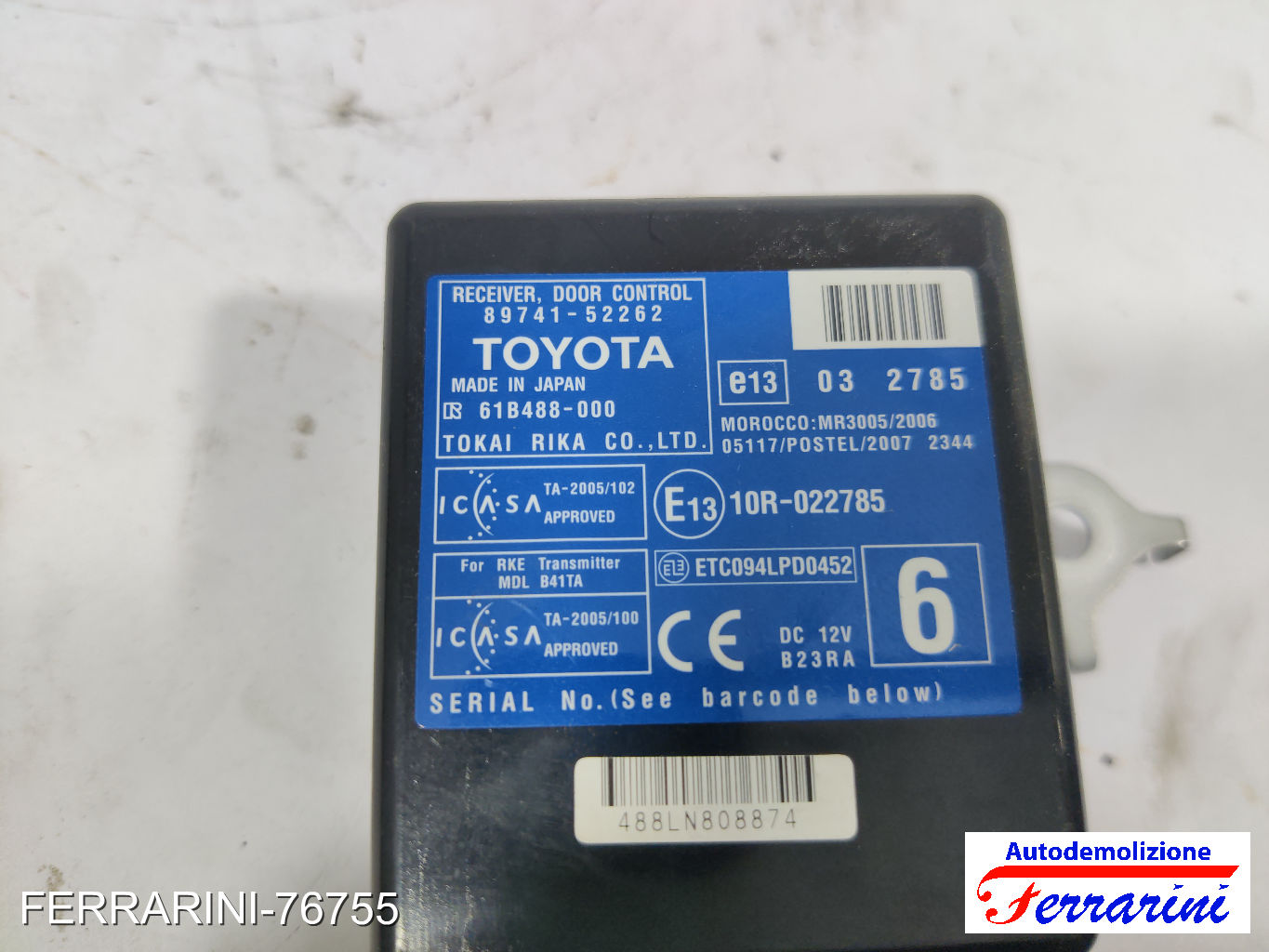 Centralina Chiusura Centralizzata TOYOTA IQ J1 2009-2015 8974152262, 032785