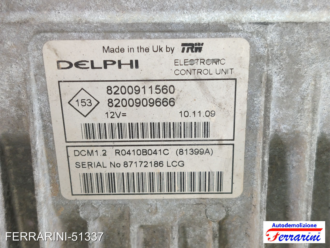 K9K T7 Kit Accensione RENAULT MODUS F/JP0 1.5 DCI 2004-2023 8200911560