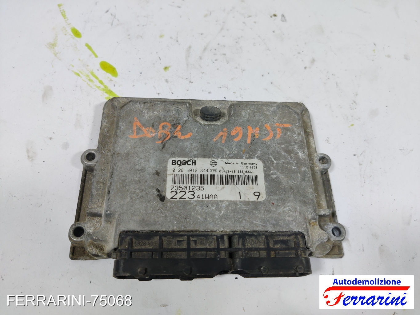 Centralina Motore FIAT DOBLO 223 1.9 JTD 2001-2023 73501235, 0281010344