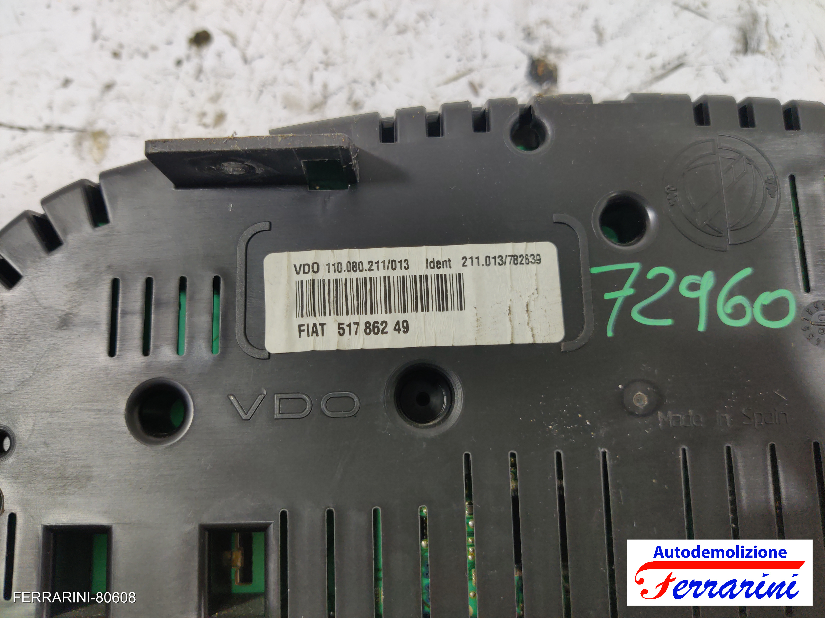 Quadro Contachilometri LANCIA YPSILON 843 1.4 LPG 2010-2011 51786249, T51786249