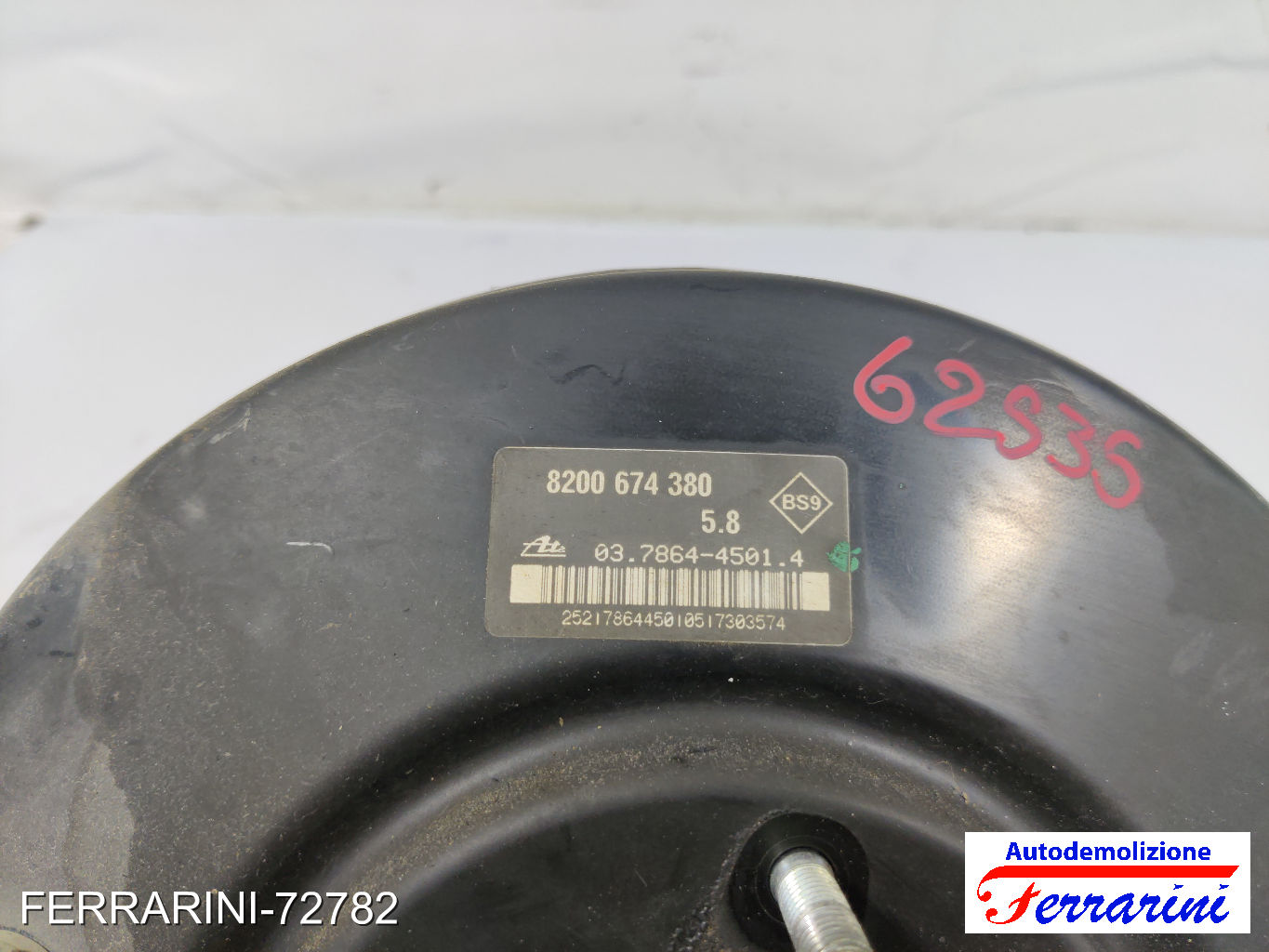Servofreno RENAULT MODUS F/JP0 1.2 2004-2023 8200674380, 03786445014, 58BS9