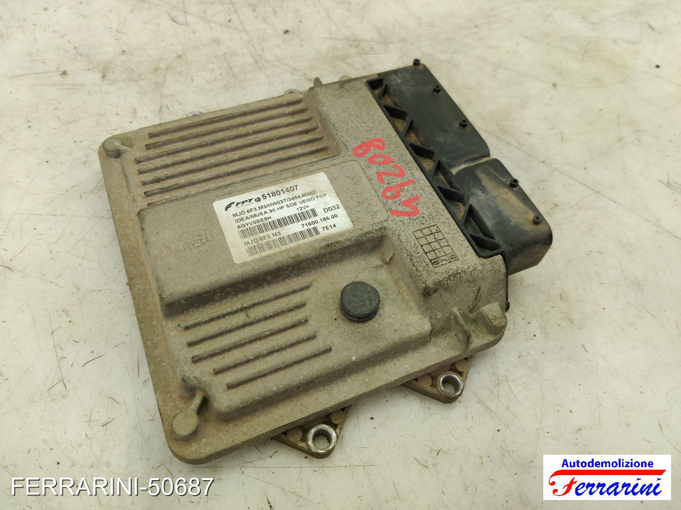 Centralina Motore LANCIA MUSA 350 1.3 D MULTIJET 2006-2012 51801407, MJD6F3M3