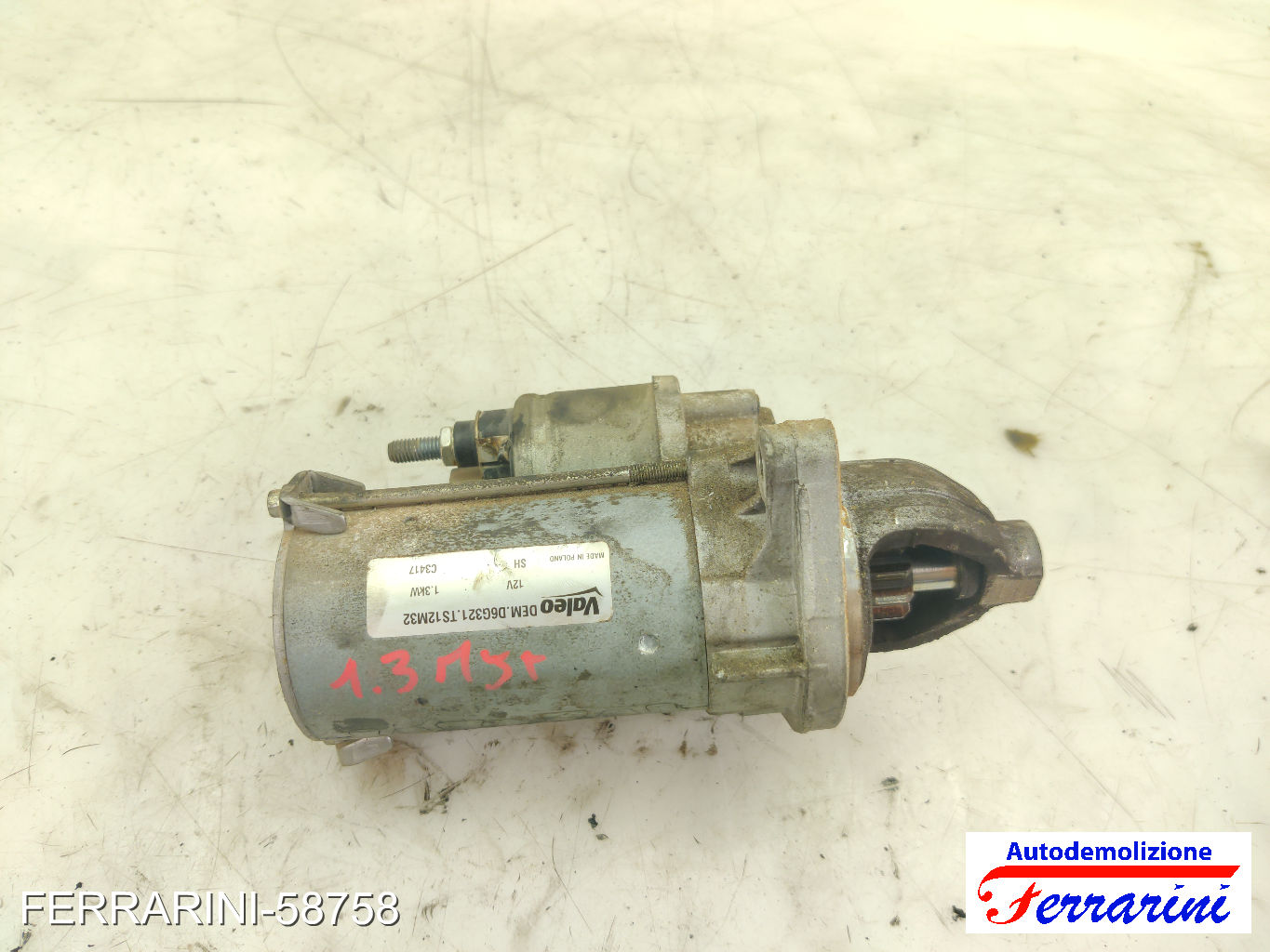Motorino Avviamento FIAT IDEA 350 1.3 D MULTIJET 2004-2012 51880229, 51823860 12