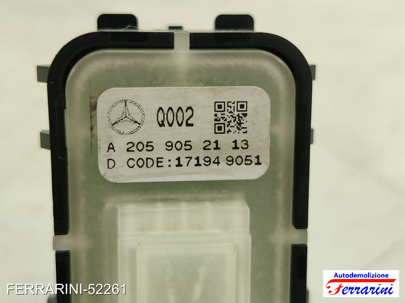 Interruttore comando sedile MERCEDES CLASSE C S205 2015-2018 Retro Sinistra