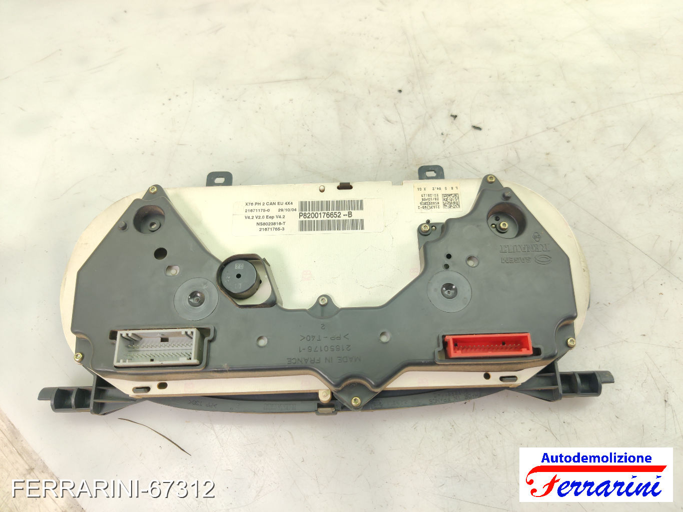 Quadro Contachilometri RENAULT KANGOO KC0/1 1.5 DCI 2001-2007 8200176652 8