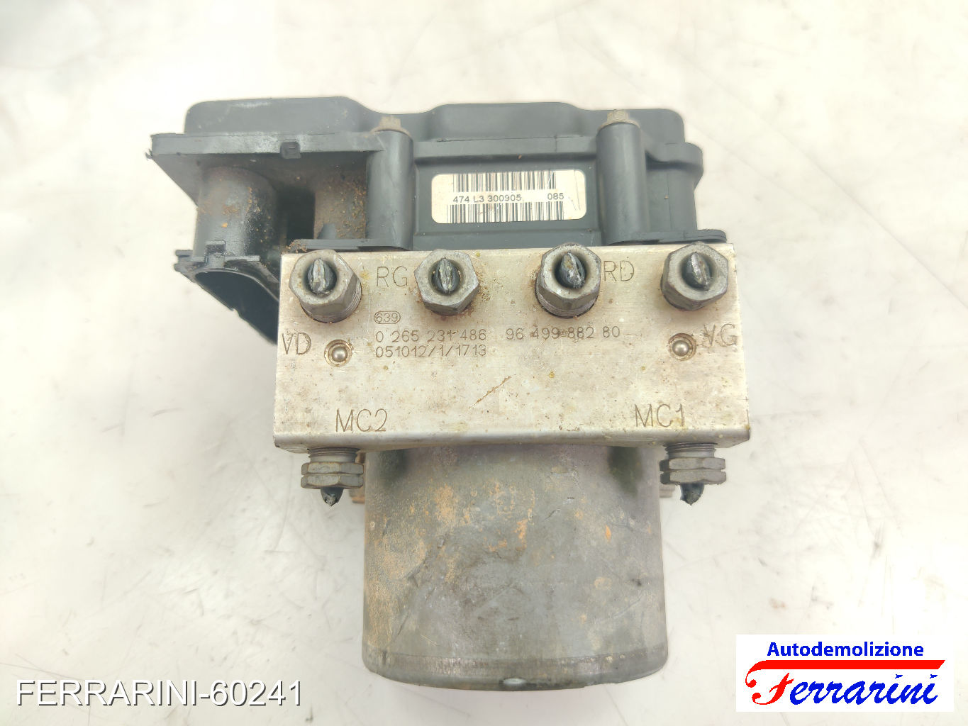 Centralina Pompa Abs PEUGEOT 307 3A/C 1.6 HDI 2005-2009 9649988280, 0265800395