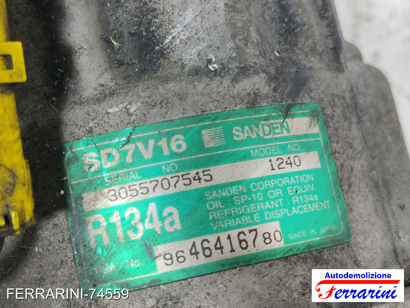 Compressore Clima CITROEN BERLINGO M 1.9 D 70 1999-2011 9646416780, 3055707545