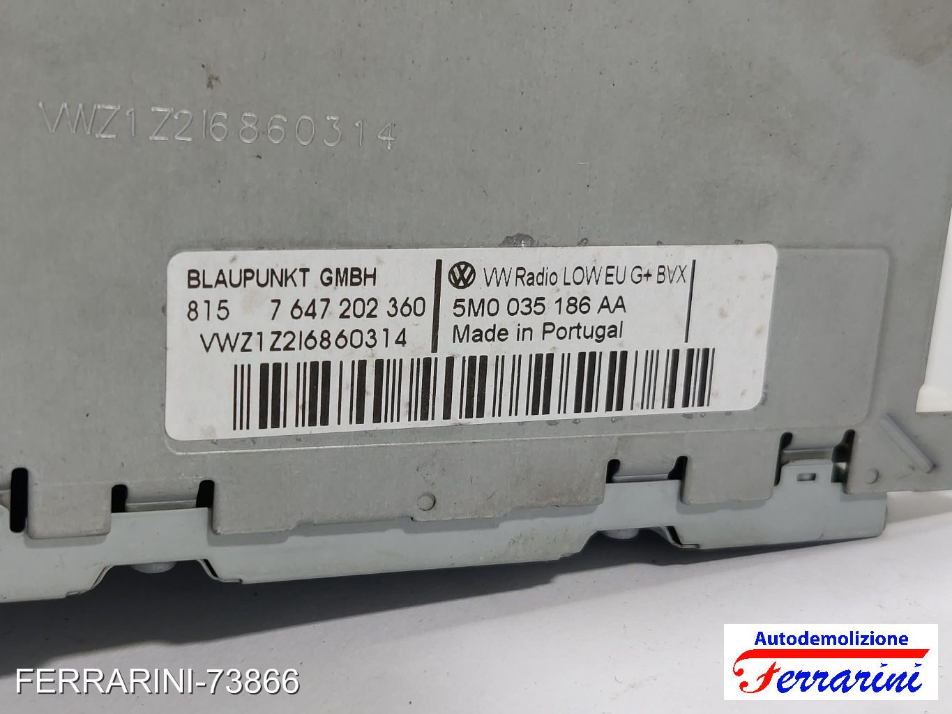 Stereo Radio VW POLO 6C1, 6R1 2009-2023 5M0035186AA, 7647202360, 5MO035186AA