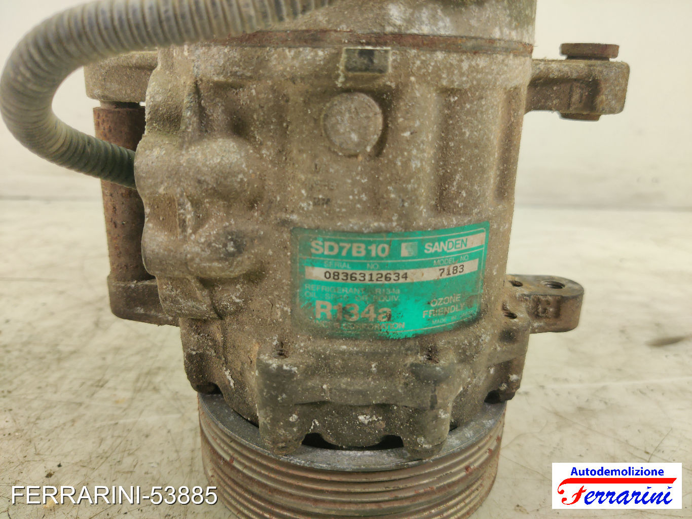 Compressore Clima FIAT SEICENTO 600 187 1.1 1998-2010 SD7B107183, 0836312634 8