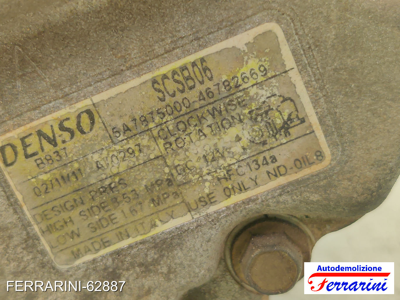 Compressore Clima FIAT PUNTO 188 1.2 60 1999-2010 51747318, 46785772, 46782669 6